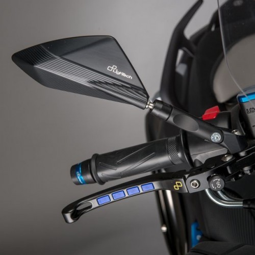 MZS Rétroviseurs de moto 10 mm  Universel réglable à 360 degrés Rétroviseur  latéral Support de guidon ABS Noir Compatible avec vélo de rue, Touring  Cruiser Adventure Scooter Coolster Cyclomoteur GY6 : : Auto