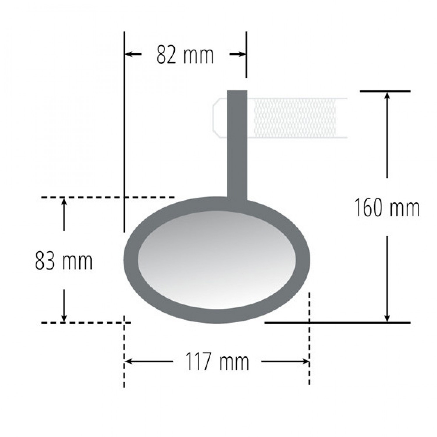 Rétroviseur latéral Droit Hindsight miroir rond Ø76mm (seul) noir - Pièces  Partie cycle sur La Bécanerie