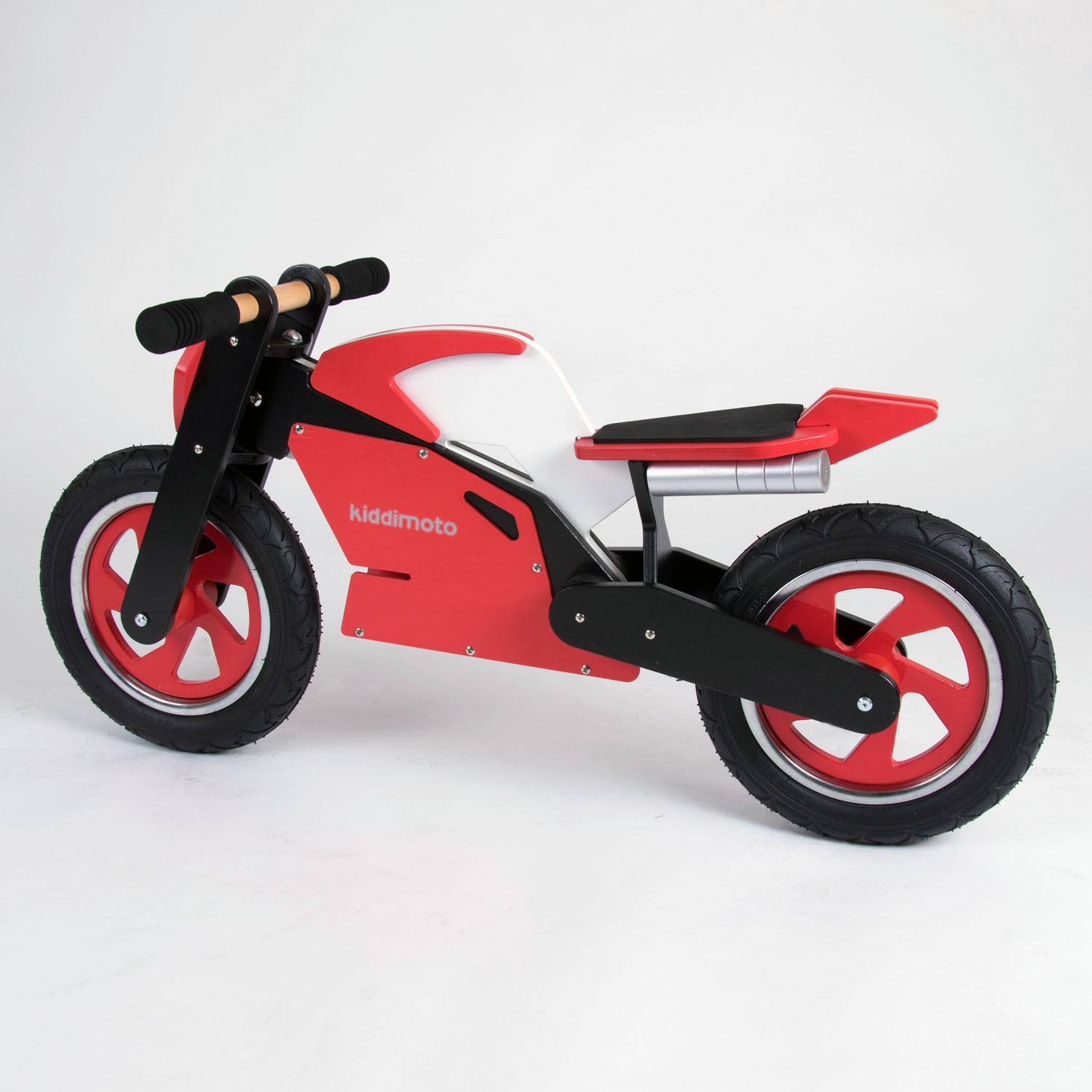 Dunjo® Cross Pro draisienne rouge en bois au look de moto de cross